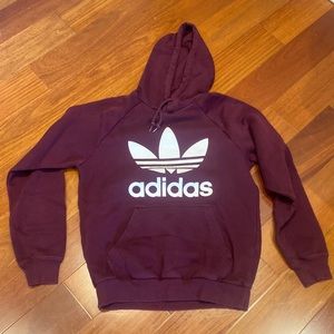 Men’s size medium burgundy, Adidas hoodie with front pockets